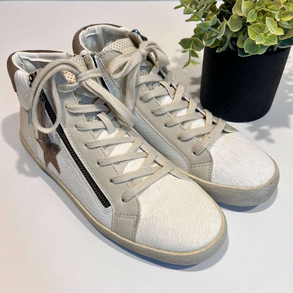 Mi.iM Elle Star Sneakers Shoes Mid Size Rubber Sole Lace-up Zipper Women's 9